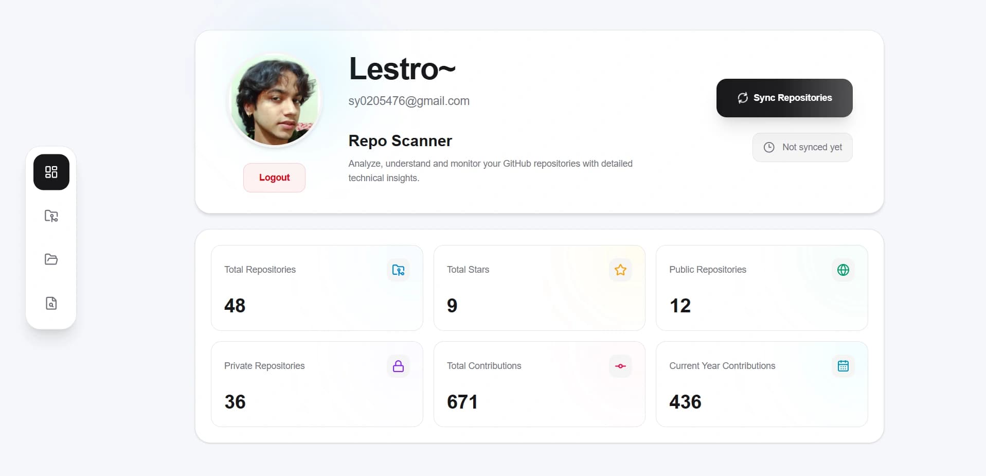 Repo Scanner dashboard