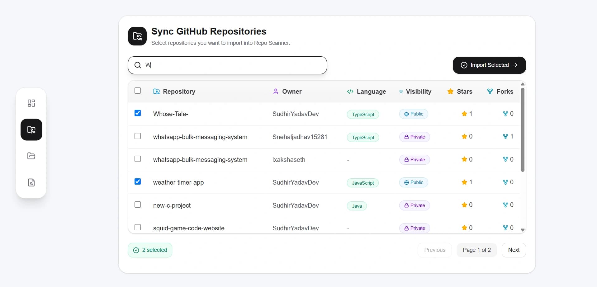 Repository Selection